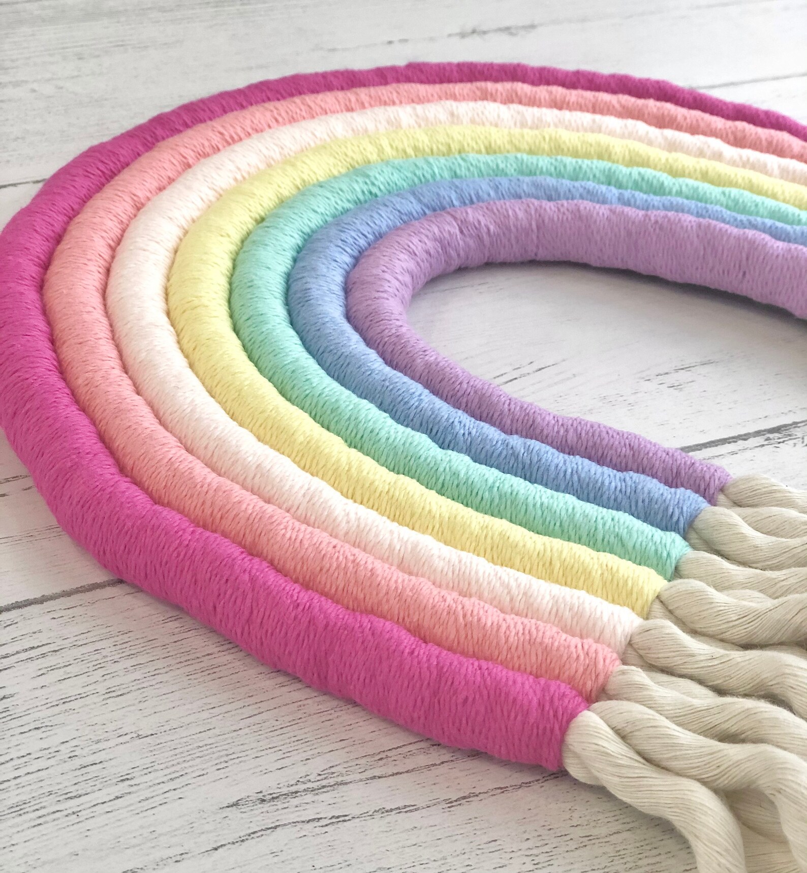 Rainbow Macrame Wall Hanging Rainbow Wall Hanging Baby Girl Etsy