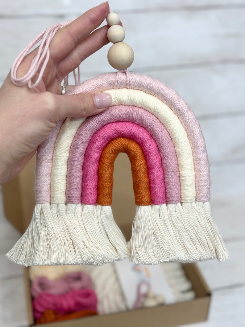 DIY Macrame Rainbow Kit, Rainbow Wall Hanging Kit for Adults, Do It Yourself Kit, Craft Kit for Adults, DIY Rainbow Wall Hanging Kit image 3