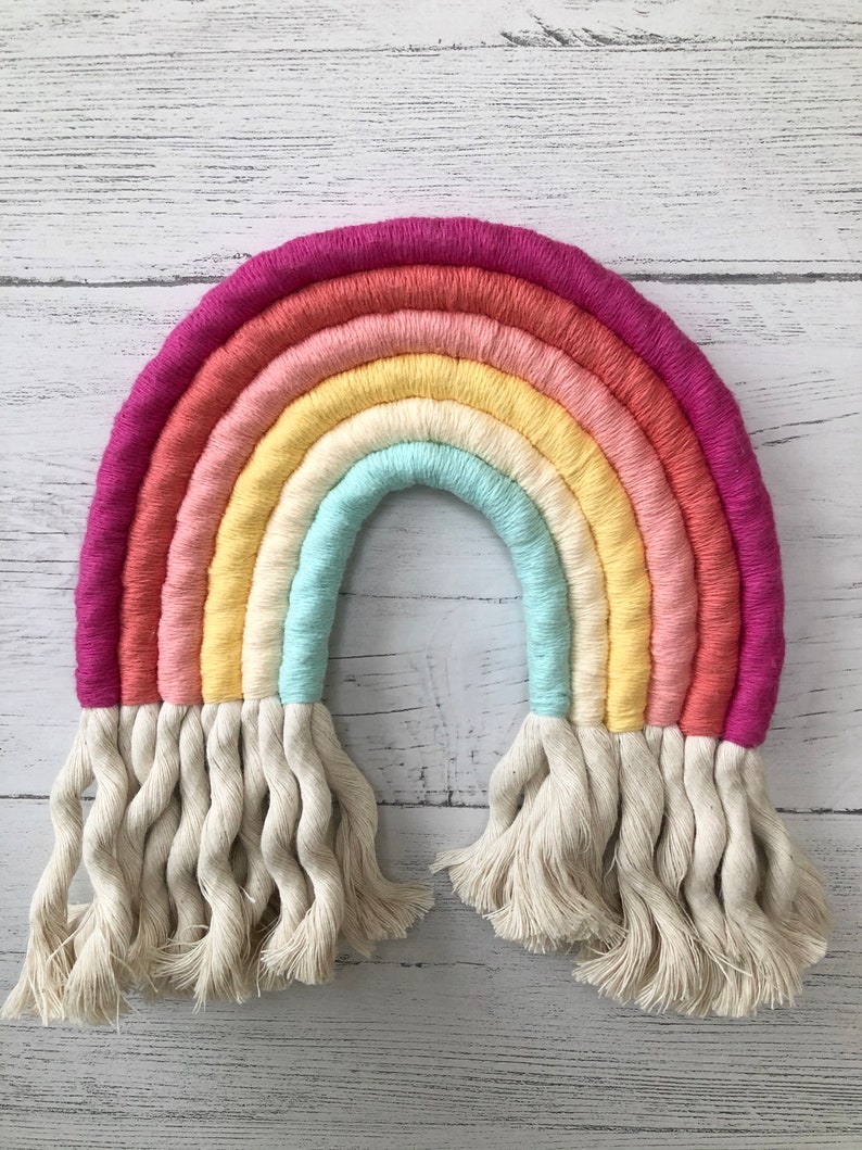 Rainbow Macrame Wall Hanging Rainbow Nursery Decor Playroom Etsy
