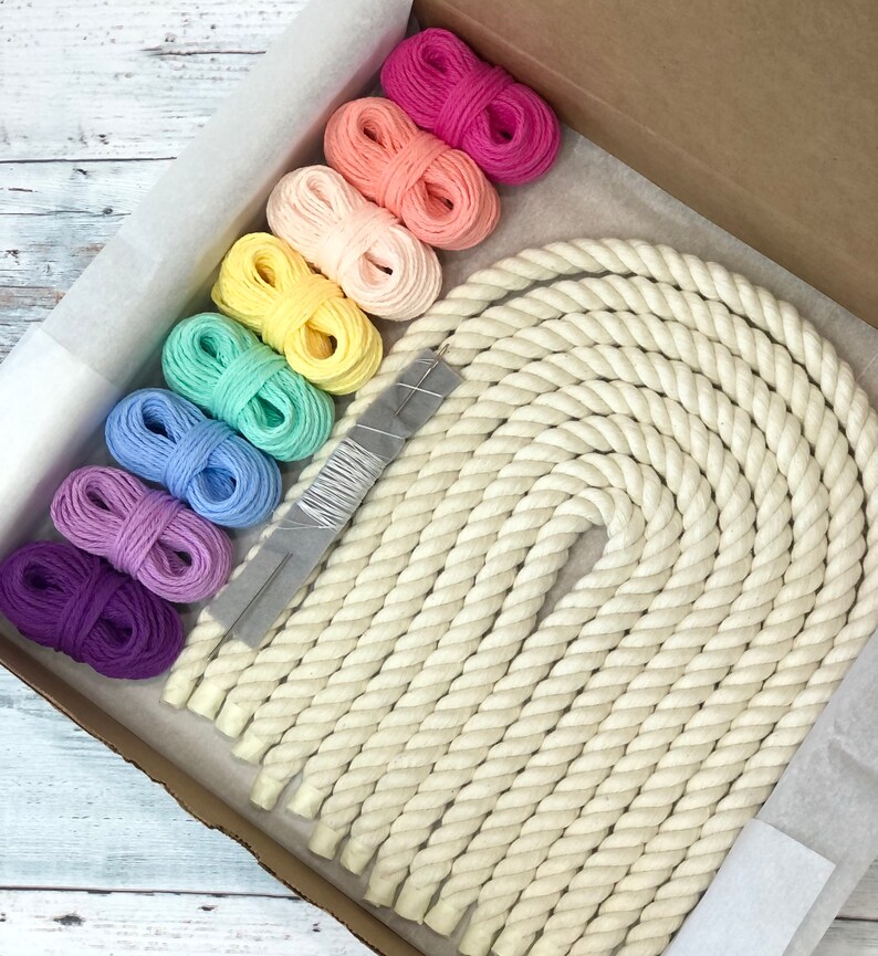 DIY Macrame Rainbow Kit Rainbow Wall Hanging Kit for Adults Etsy