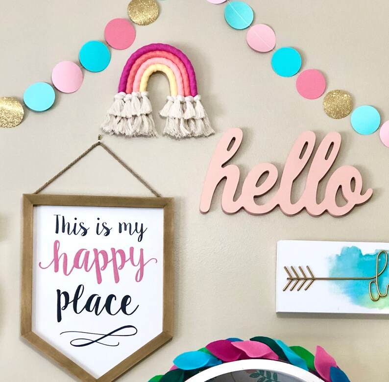 Rainbow Macrame Wall Hanging Baby Girl Nursery Decor Etsy