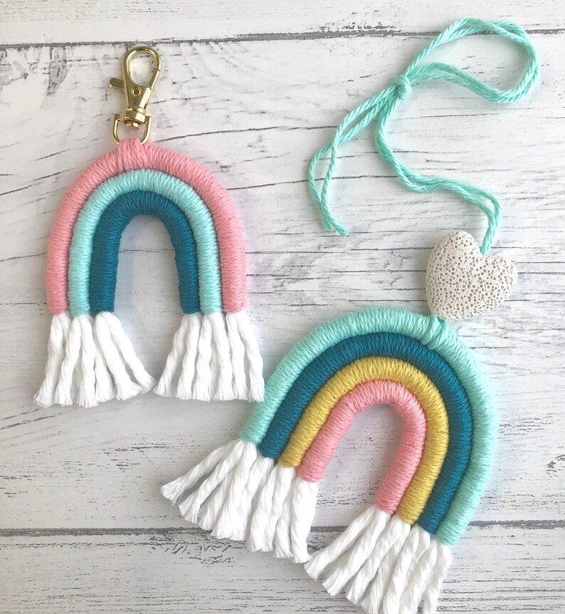 DIY Rainbow Keychain Craft Kit for Adults and Teens Macrame Etsy
