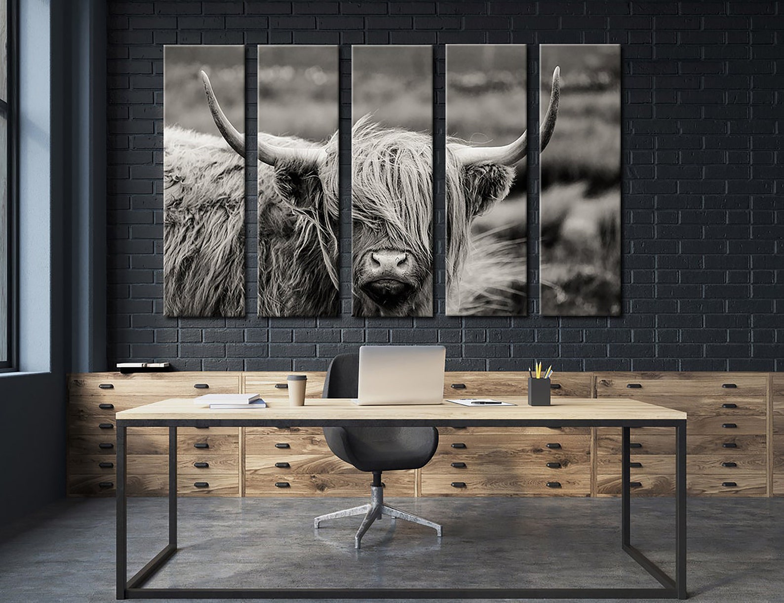 Scottish Highland Cattle Wall Art Cattle Canvas Cattle Wall Etsy