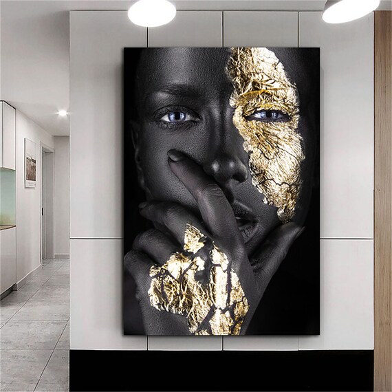 Art African Black Woman Canvas Painting Poster Wall Pictures Home Decorations 