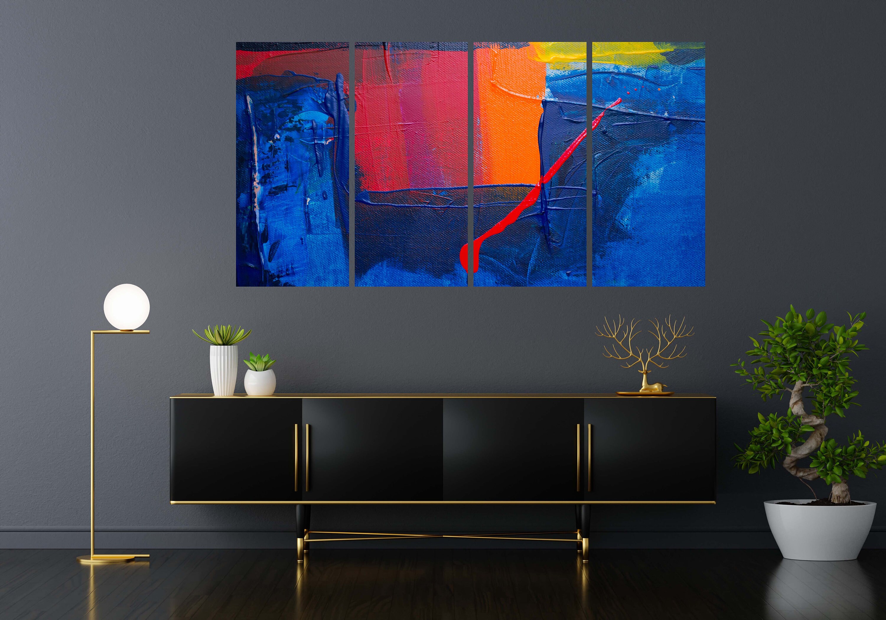 Colorful Abstract Wall Art Canvas Print Contemporary Art | Etsy UK