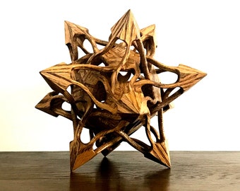 Large Icosahedron - in-person sale, oak wood