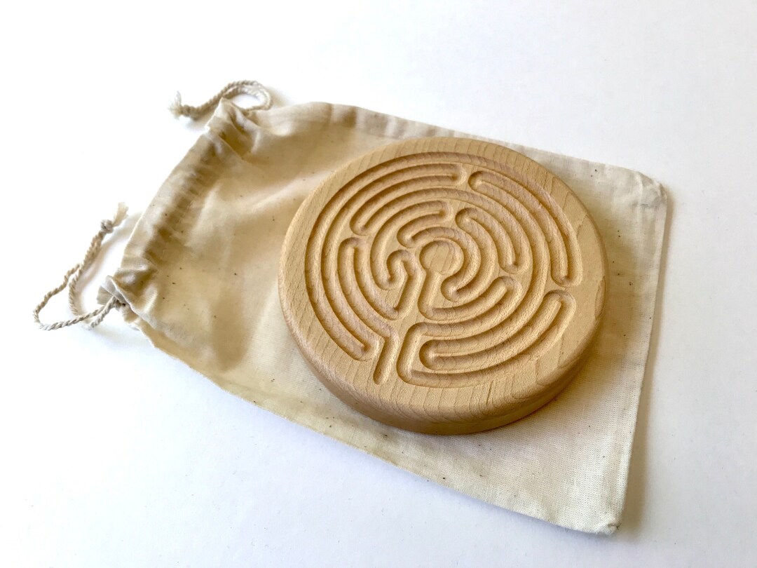 Handheld Chartres Finger Labyrinth - Wood Labyrinth - Mindfulness Maze ...
