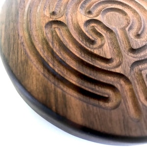 Small Wooden Chartres-style Finger Labyrinth for Mindfulness and Meditation, Meaningful Gift for Valentine&#39;s Day