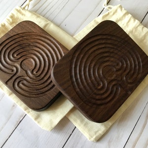 Set of Two Small Finger Labyrinths - Wood Classical Labyrinth ...
