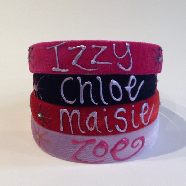 Personalised hairbands Alice bands handpainted