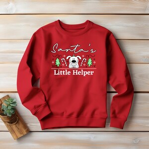 Funny Christmas Santa&#39;s Little Helper Sweatshirt, Holiday Xmas Jumper, Cute Winter Top, Festive Claus Pullover, Comfy Christmas Apparel