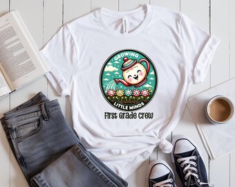 Teacher T-Shirt, First Grade Crew Feeding Little Minds Tee, Educator Gift, Back to School, Teacher Appreciation, Teacher Shirt