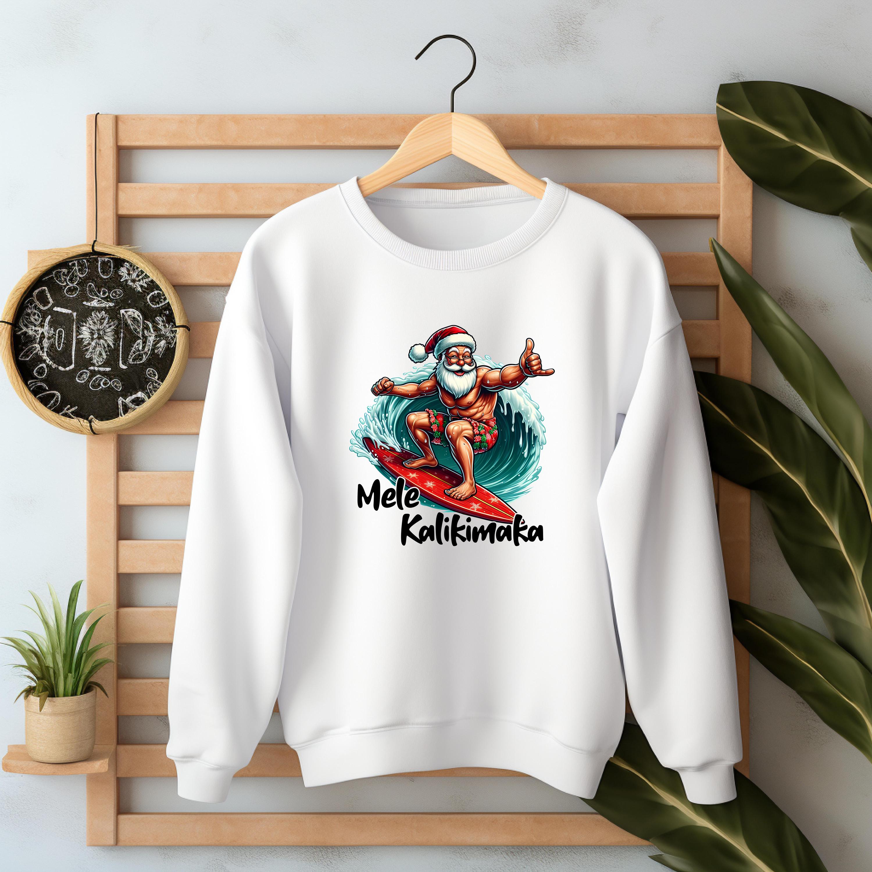 Hawaii Christmas Hoodie Mele Kalikimaka Tropical Santa LT7