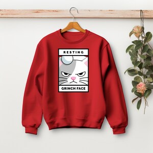 Funny Christmas Cat Sweatshirt - Holiday Cat Lover Gift, Cute Cat Graphic Apparel, Christmas Kitty Jumper, Festive Feline Pullover,