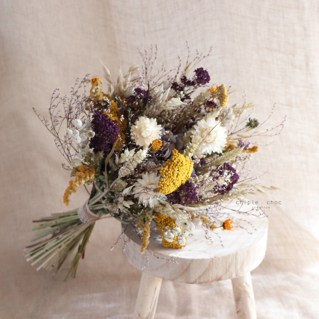 Bouquet de Fleurs Séchées Bio - Décoration Intérieur Naturel Art Floral Design Naturel et Bohème