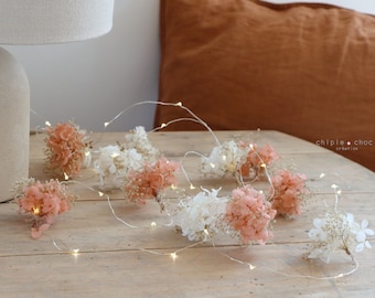 USB light garland - Dried/stabilized flowers - Interior decoration - Led