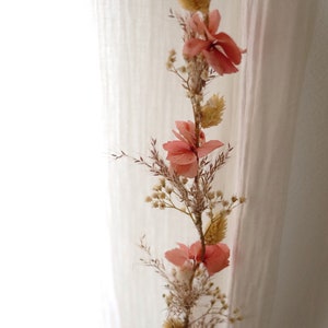 Pretty garland of dried flowers Soft and boho decoration Slow flower image 4