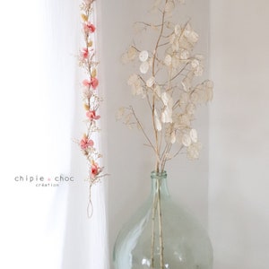 Pretty garland of dried flowers Soft and boho decoration Slow flower image 5