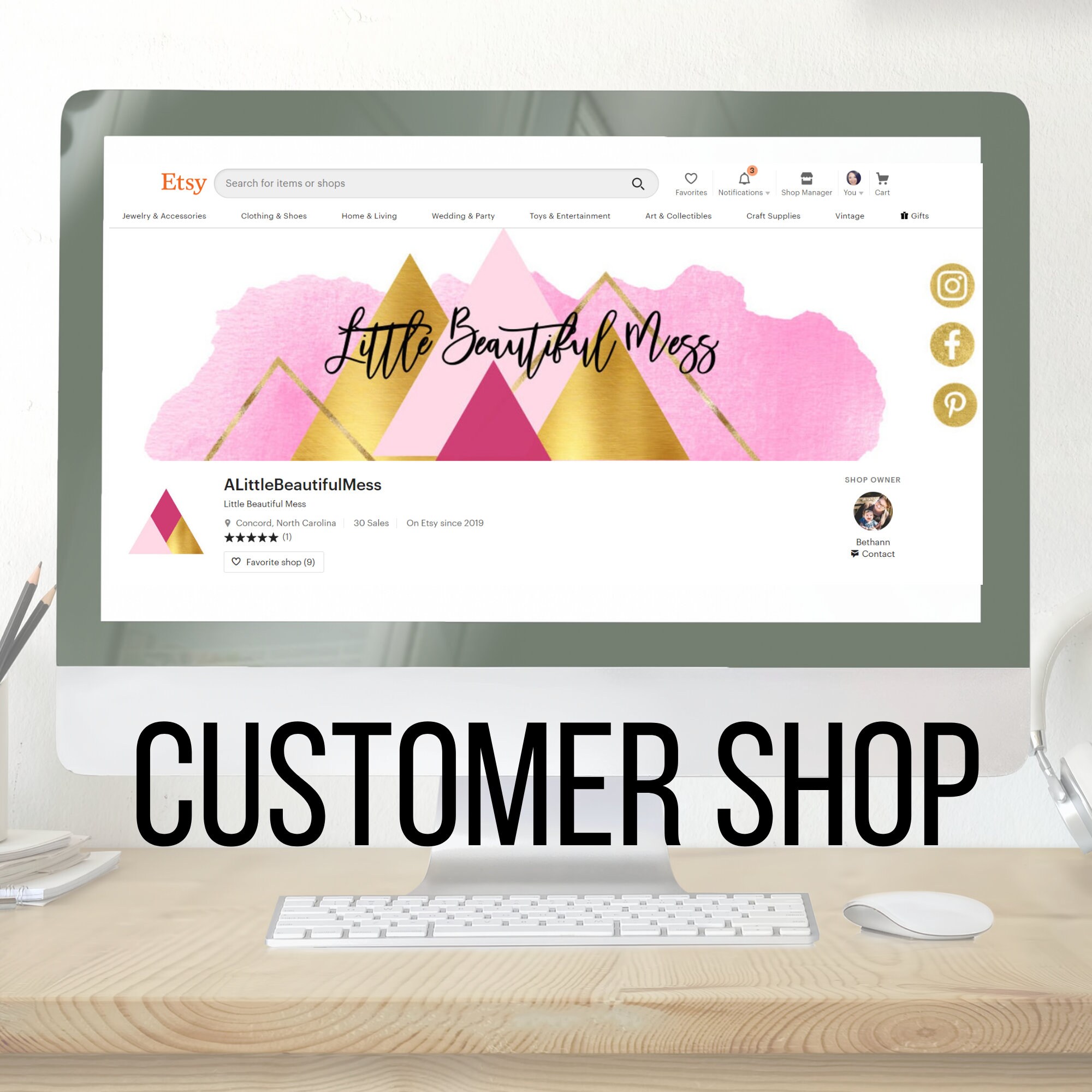 CUSTOM ETSY SHOP Marketing KitCustom Etsy Seller Etsy