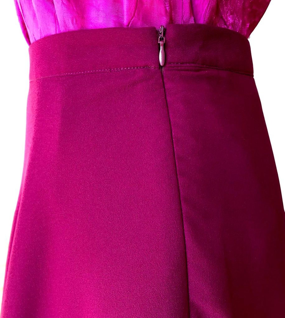 red evening skirt