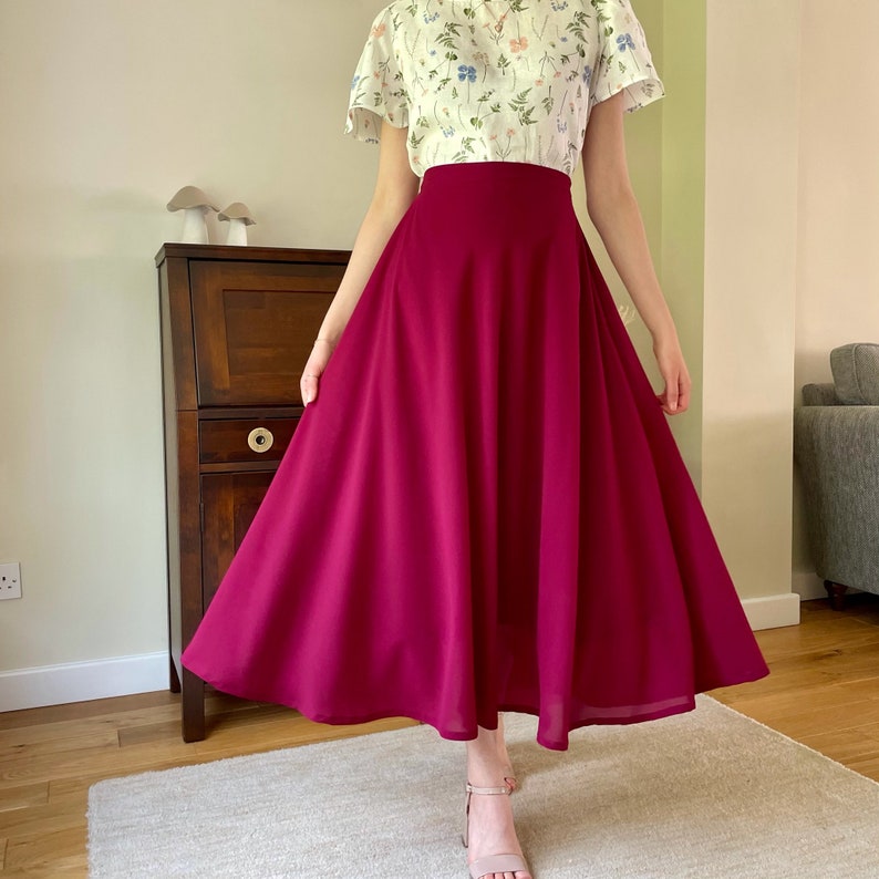 Summer Skirt Holiday Skirt Midi Skirt Pink Skirt Etsy