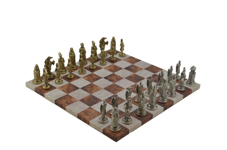 Ottoman Vs Byzantine Figures Metal Chess Set Handmade Pieces Etsy