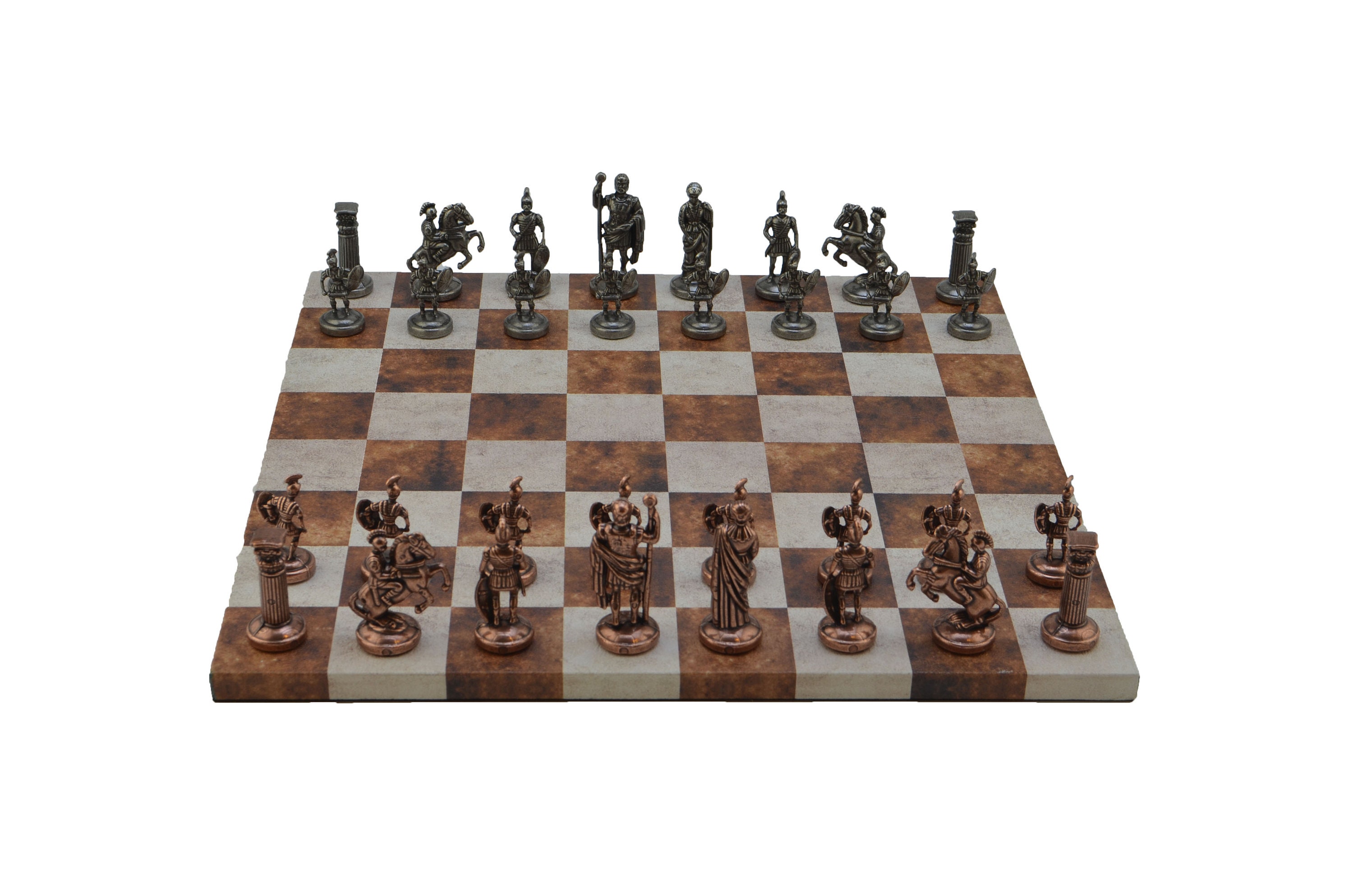 (Only 32 Pieces) Royal Medieval British Army Antique Copper Metal Handmade  Chess Pieces ( Without Board)