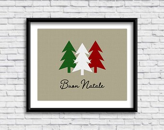 Buon Natale Song In Italian.Buon Natale Printable Sign In Gray Merry Christmas Italian Etsy