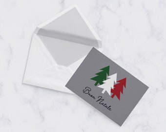 Buon Natale PRINTABLE Christmas card IN GRAY, Merry Christmas, Italian design, digital download, instant download