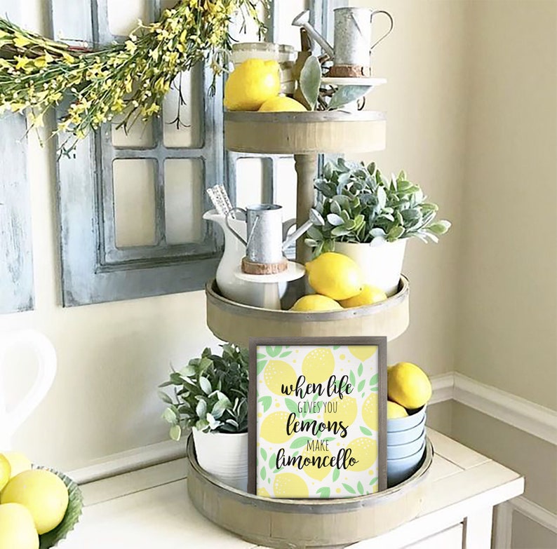 When life gives you lemons make limoncello PRINTABLE Sign, limone, kitchen sign, home decor, art print, Italian design, digital download image 4