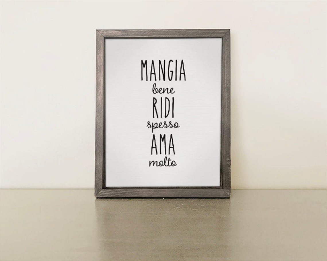 Italian Quote "mangia Bene, Ridi Spesso, Ama Molto" PRINTABLE Sign in