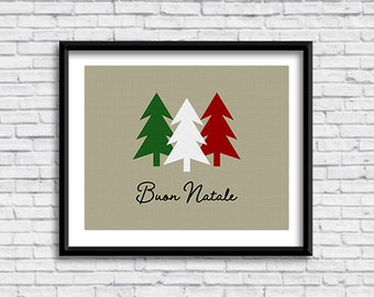 Buon Natale PRINTABLE Sign in BEIGE, Merry Christmas, Holiday print, Italian decor, Italian design, Christmas decorations, Italia, download