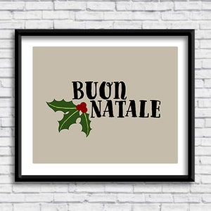 Buon Natale PRINTABLE Sign in BEIGE, Merry Christmas, Holiday print, Italian decor, Italian design, Christmas decorations, Italia, download