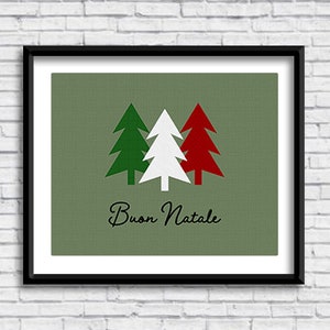 Buon Natale PRINTABLE Sign in GREEN, Merry Christmas, Holiday print, Italian decor, Italian design, Christmas decorations, Italia, download