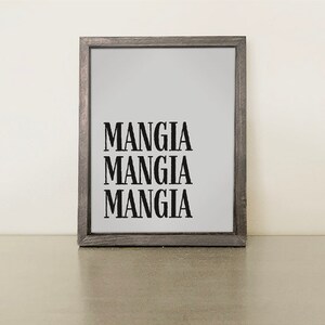 Kitchen Mangia PRINTABLE Sign in GRAY, Eat!, Cucina, Decor, Italian ...