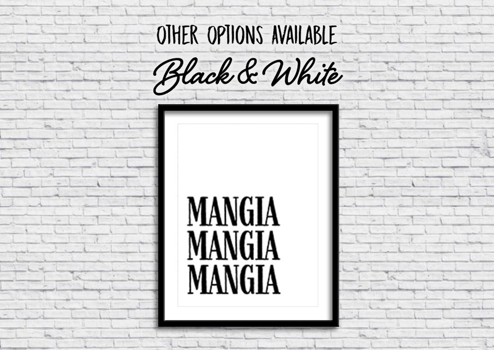 Kitchen Mangia PRINTABLE Sign in GRAY, Eat!, Cucina, Decor, Italian ...
