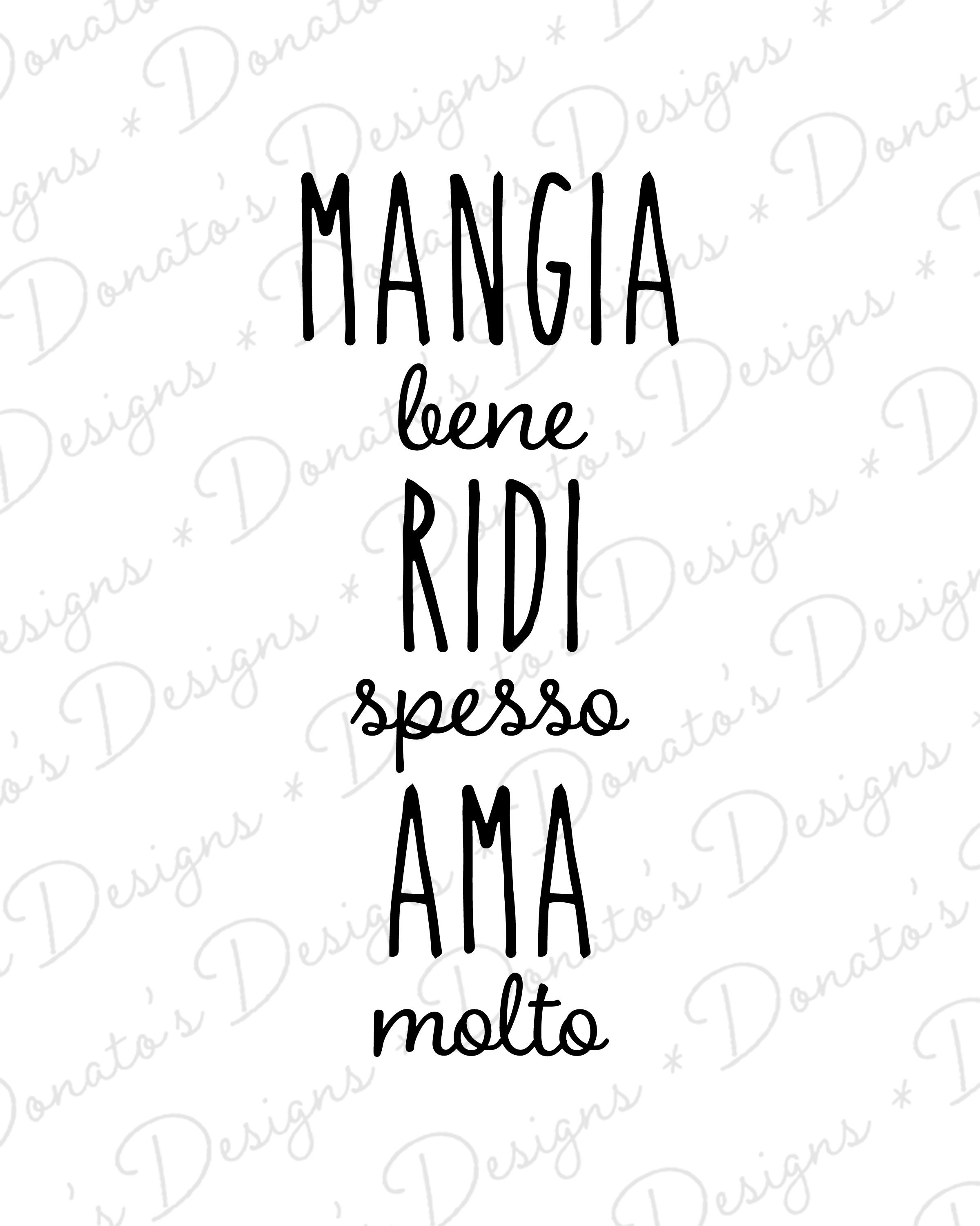 Débardeur Mangia Bene Ridi Spesso Ama Molto - Cuisine Italienne