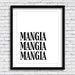 Kitchen Mangia PRINTABLE Sign in WHITE, Eat, Cucina, Decor, Italian ...