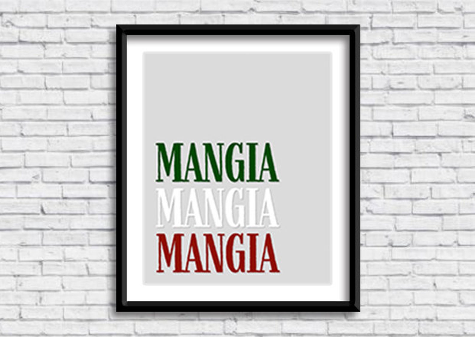 Kitchen Mangia PRINTABLE Sign in GRAY, Eat!, Decor, Cucina, Italian ...