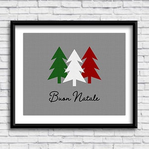 Buon Natale PRINTABLE Sign in GRAY, Merry Christmas, Holiday print, Italian decor, Italian design, Christmas decorations, Italia, download