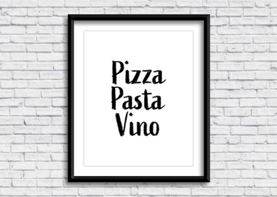 Hoes troosten Luxe Kitchen Pizza Pasta Vino PRINTABLE Sign in WHITE Eat - Etsy