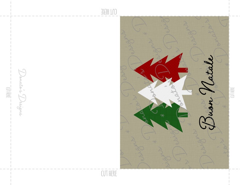 Buon Natale PRINTABLE Christmas Card IN BEIGE, Merry Christmas, Italian ...