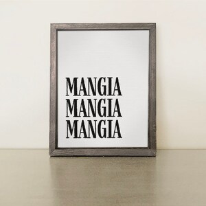 Kitchen Mangia PRINTABLE Sign in WHITE, Eat!, Cucina, Decor, Italian ...