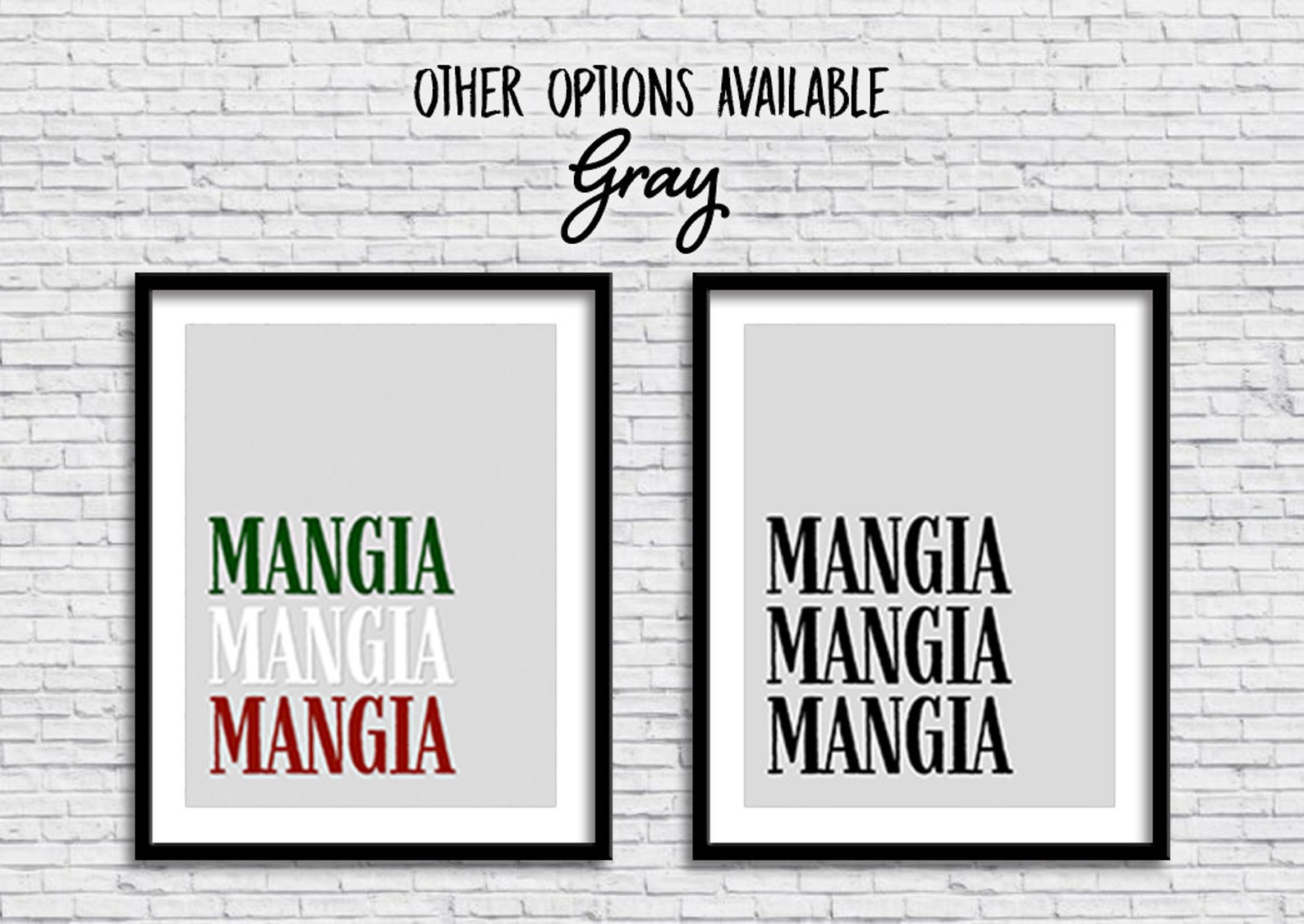 Kitchen Mangia PRINTABLE Sign in GRAY, Eat!, Cucina, Decor, Italian ...