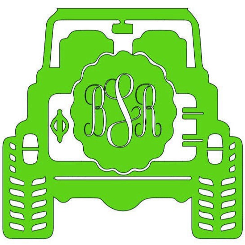 Monogram Vinyl Jeep Sticker Jeep Stickers Girly Jeep Etsy