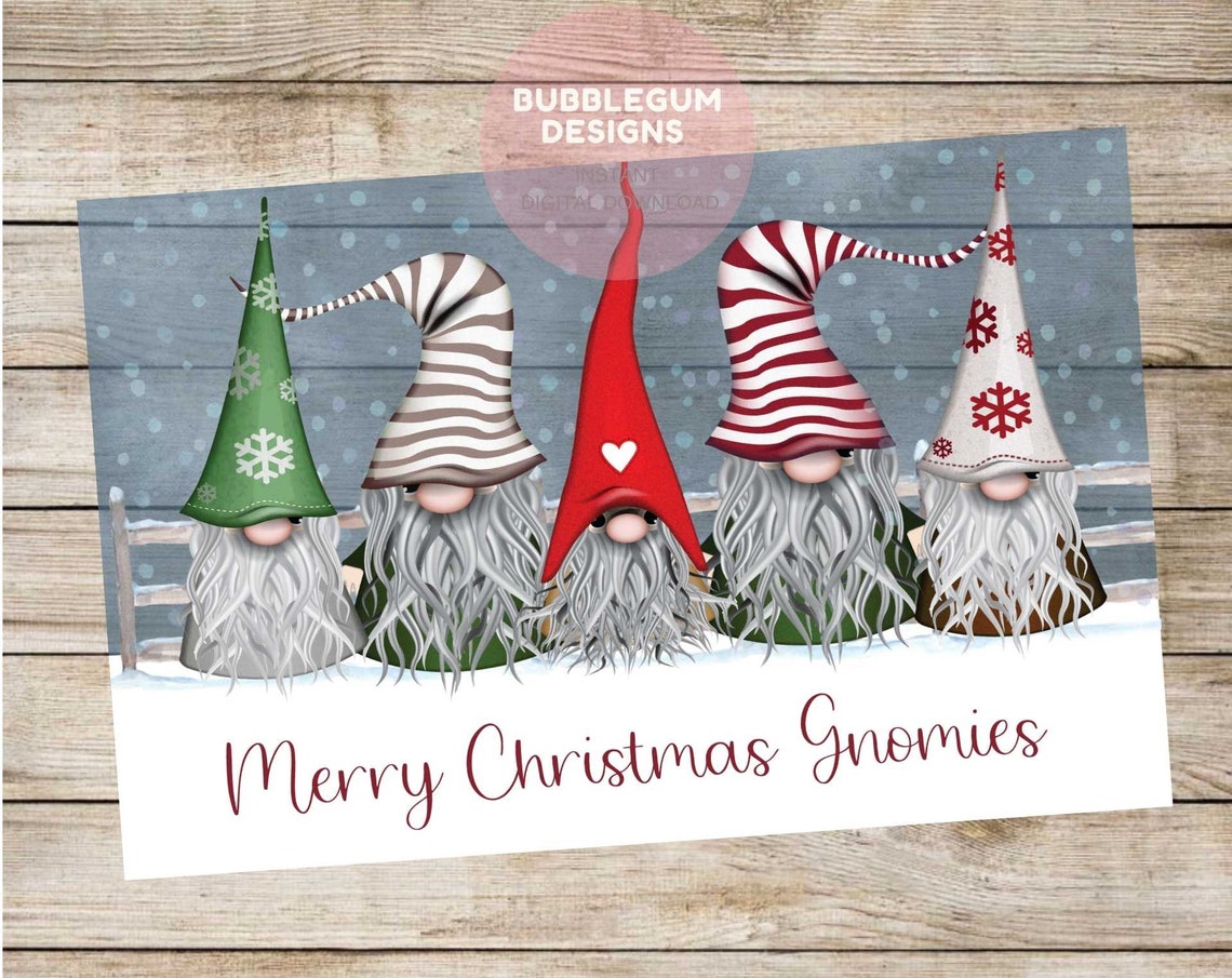 Scandi Christmas Gnomes PNG Merry Christmas Gnomies Clip Art | Etsy