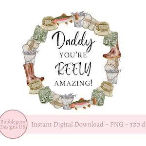 Corona de pesca para el Día del Padre, diseño de sublimación PNG, realmente increíble, papá, clipart de pesca para el Día del Padre, pesca, descarga digital instantánea