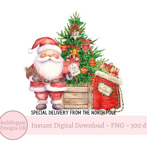 Jolly Santa Christmas Sack PNG, Kerst Clip Art, Kerstman Sublimatie Design, Kerst Sack, Instant Digitale Download