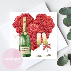 Champagne Red Roses 2025 PNG, Clip Art di San Valentino, Design di biglietti di San Valentino, Design di sublimazione, Download digitale istantaneo