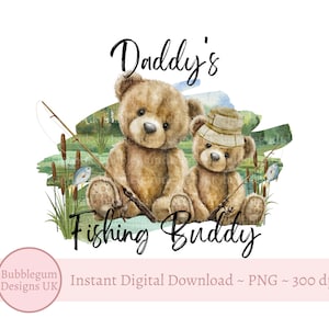 Vatertag Angeln Bären PNG Sublimation Design, Angeln Buddy Design, Papa, Vatertag Angeln Clipart, sofortiger digitaler Download